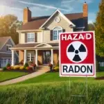 Radon sign in ohio home lawn