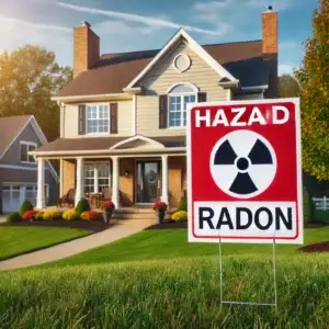 Radon sign in ohio home lawn
